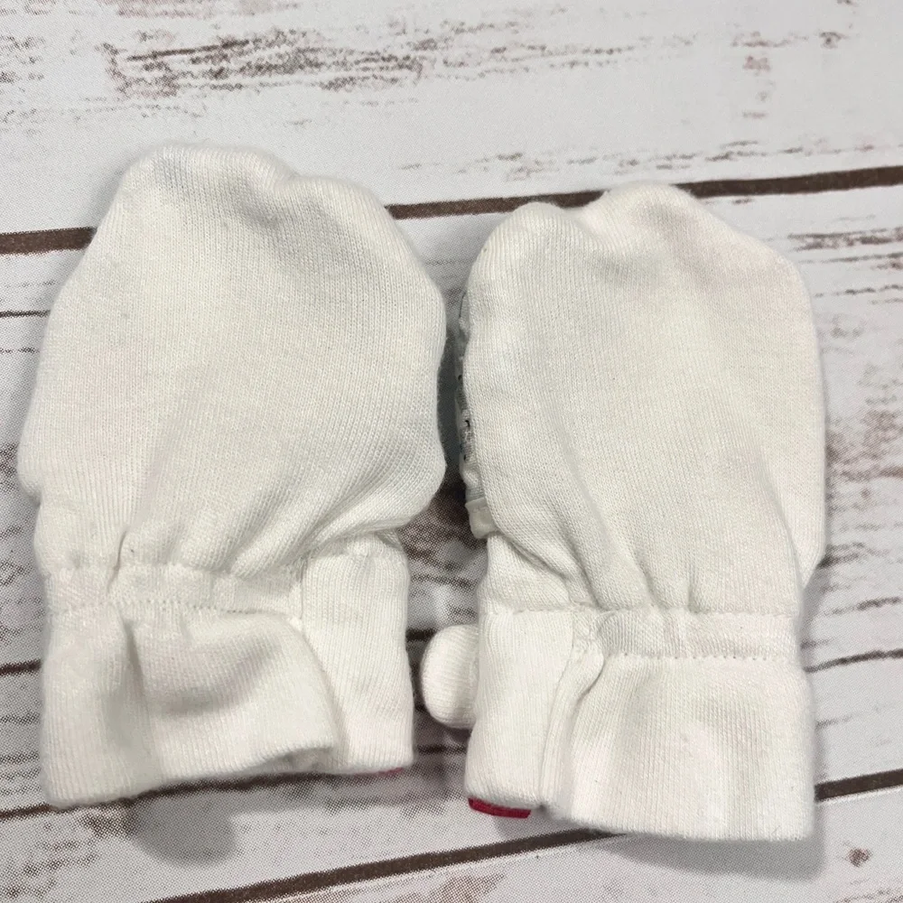 Baby Scratch‎ Mittens Animal Print - White and Green